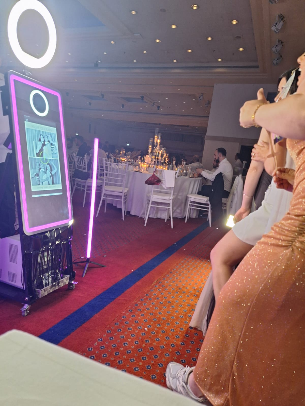 360 video booth in action at an event