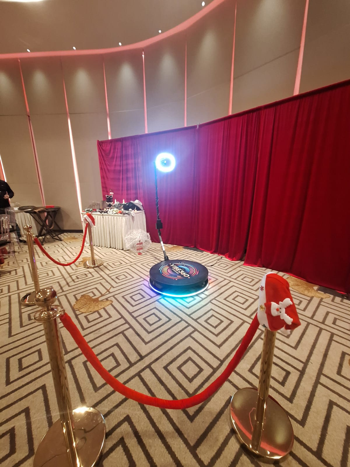 Mirror photo booth setup at a Cyprus wedding